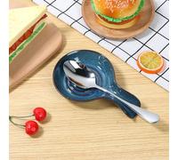 DY Spoon Rest Large Ceramic Spoon Holder Heat-Resistant Cooking Spoon Rest Coffee Spoon Holder Dishwasher Safe Ceramic Spoon Rest Spoon Cradle for Kitchen Counter 17.5x11.5cm gebofuzhuang