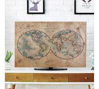 DYAGSIO Custom TV Dust Cover with Photo, Compatible with Modern 42" LCD LED, Design Your Own Personalized with Picture Logo Text TV Dust Cover Cloth Decoration Living Room, 1PC,Old World Map