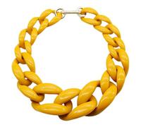 Dyale Matt Black Acrylic Big Chunky Chain Necklace For Women Gothic Resin Large Link Chain Choker Necklaces Collar Gifts, 19cm, Stone, Agate