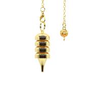Dyale Metal Pendulum Pendulo Radiestesia Pendulums For Dowsing Spiral Cone Antique Gold Silver Pyramid Pendule, 19cm, Stone, Agate