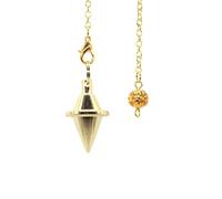 Dyale Metal Pendulum Pendulo Radiestesia Pendulums For Dowsing Spiral Cone Antique Gold Silver Pyramid Pendule, 19cm, Stone, Agate