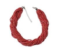 Dyale Multi-strand Glass Beaded Bohemian Statement Necklace - Adjustable Chain Clasp, Perfect For Daily And Occasions, 19cm, Stone, Agate