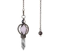 Dyale Natural Crystal Pendulums for Women, Merkaba Natural Stone Pendulum, Clear Quartz, Red Bronze, 19cm, Stone, Agate