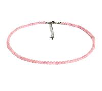 Dyale Natural Rose Quartz Necklaces Women Valentine's Day Gift 4mm 6mm 8mm 10mm Round Beads Handmade Choker, 19cm, Stone, Agate