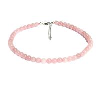Dyale Natural Rose Quartz Necklaces Women Valentine's Day Gift 4mm 6mm 8mm 10mm Round Beads Handmade Choker, 19cm, Stone, Agate