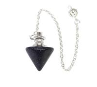 Dyale Natural Stone Crystal Pendulum Pendant Pendulum For Dowsing Scrying Divination Pendulo Quartz Gift, 19cm, Stone, Agate