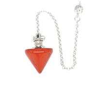 Dyale Natural Stone Crystal Pendulum Pendant Pendulum For Dowsing Scrying Divination Pendulo Quartz Gift, 19cm, Stone, Agate