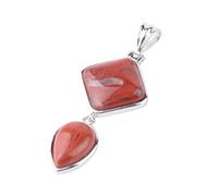 Dyale - Natural Stones Pendant Square Crystal Water Drop Rose Quartz Lapis Lazuli Geometric Pendants for Necklaces Women, 19cm, Stone, Agate