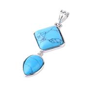 Dyale - Natural Stones Pendant Square Crystal Water Drop Rose Quartz Lapis Lazuli Geometric Pendants for Necklaces Women, 19cm, Stone, Agate