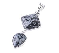 Dyale - Natural Stones Pendant Square Crystal Water Drop Rose Quartz Lapis Lazuli Geometric Pendants for Necklaces Women, 19cm, Stone, Agate