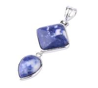 Dyale - Natural Stones Pendant Square Crystal Water Drop Rose Quartz Lapis Lazuli Geometric Pendants for Necklaces Women, 19cm, Stone, Agate