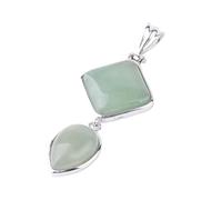 Dyale - Natural Stones Pendant Square Crystal Water Drop Rose Quartz Lapis Lazuli Geometric Pendants for Necklaces Women, 19cm, Stone, Agate