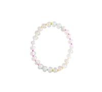 Dyale Rainbow Gradient Natural Stones Beads Bracelets Colored Glass Rice Beads Stretchy Bangle Women's, 19cm, Stone, Agate