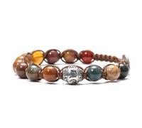Dyale Tibetan Culture Braided Natural Stone Bracelet Knot Multicolor Rope Adjustable Men Women Bracelets , 19cm, Stone, Agate