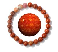 Dyale Universe Galaxy Moon Sun Planets Bracelets For Women Natural Stone Solar System Bracelets Libra Virgo Leo For Couple, 19cm, Stone, Agate