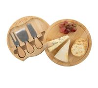Dyanatic Round Charcuterie Boards, Cheese Board Set with Slide Out Knife Compartment | Cheese Board and Knife Set, House Warming Gifts New Home | Cheese Gift Set, Perfect Cheese Board Gift Set