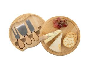 Dyanatic Round Charcuterie Boards, Cheese Board Set with Slide Out Knife Compartment | Cheese Board and Knife Set, House Warming Gifts New Home | Cheese Gift Set, Perfect Cheese Board Gift Set