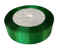 DYANATIC Satin Ribbon 25mm x c.22m (25 Yards) Christmas Ribbon for Gift Wrapping, Satin Ribbon for DIY Crafts Xmas Tree Present Decoration (Green)