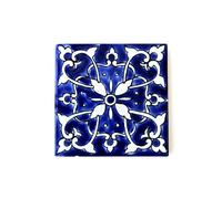 DYARI Hand-Painted 4x4 Ceramic Tiles - Decorative Spanish, Moroccan, & Portuguese Style Backsplash & Wall Art (Bacalar, 9 Tiles (1 Sq Ft))