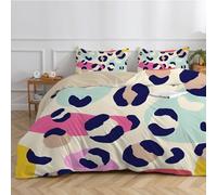 dyausi Colourful Emperor Duvet Cover Set Leopard Print Stylish Bedding Set 3pcs with Zipper Closure for Adult Men Women Reversible Microfiber Quilt Cover 290x235cm and 2 Pillowcases 50x75cm