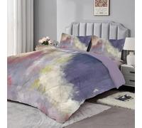 dyausi Coverless Duvet - Soft Super King Duvet with 2 Pillowcases - Lightweight and Machine Washable Printed Duvet - Bedding Set with Gradient Pattern - Superking 220x260cm - Purple