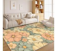dyausi Elegant Rugs Living Room 120 x 170 Non Slip Wildflowers 3Ds Area Rugs for Bedroom - Vintage Country Washable Lightweight Large Soft Short Pile Floor Carpet for Dining Playroom K219