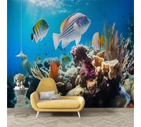 dyausi Fish Photo Wallpaper, Aquatic Mural, Large Self-Adhesive Wallpaper, Decoration Poster Wall Stickers for Bedroom Living Room TV Wall Decor 390 * 260cm (W*H) N83