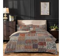 dyausi Grey Emperor Duvet Cover Set Patchwork Stylish Bedding Set 3pcs with Zipper Closure for Man Woman Reversible Microfiber Quilt Cover 290x235cm and 2 Pillowcases 50x75cm