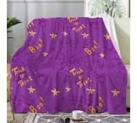 dyausi Halloween Blankets, Pumpkin Fleece Blanket King Size, Spider Geometric Throw Blanket for Bed, Soft Fluffy Cosy Flannel Blanket, Throws for Sofas 200x240 cm - I-241