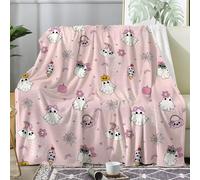 dyausi Halloween Throw Blanket for Bed, Ghost Fleece Blanket Sofa Throw, Fluffy Soft Warm Flannel Blanket for Couch Travel Camping, Castle Bat Pumpkin Decor Blankets, Single 130x150 cm, I-133