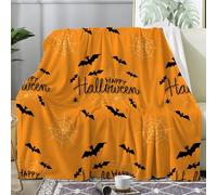 dyausi Halloween Throw Blanket for Bed, Spider Fleece Blanket Sofa Throw, Fluffy Soft Warm Flannel Blanket for Couch Travel Camping, Geometric Gothic Decor Blankets, Super King 230x270 cm, I-236