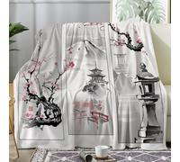 dyausi Japanese Style Throw Blanket for Bed, Wildlife Fleece Blanket Sofa Throw, Fluffy Soft Warm Flannel Blanket for Couch Travel Camping, Mount Fuji Decor Blankets, King 200x240 cm, H-915