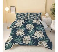 dyausi King Size Duvet 7.5 Tog, Reversible Flowers Floral Coverless Duvet 3 Piece, Machine Washable Bedding Quilt for Summer Autumn, Soft King Duvet 220x230, Color