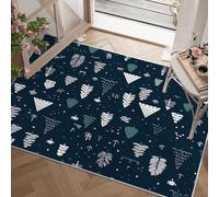 dyausi Red Christmas Rug 60x90cm - Washable Xmas Pine tree Area Rugs for Entrance Bathroom - Blue Home Decor Non Slip Small Door Mats Indoor - Soft Short Pile Carpet for Kitchen J151