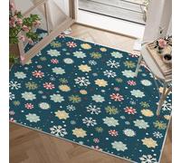 dyausi Red Christmas Rugs 200x300 cm - Xmas Snowflakes Area Rug Bedroom Decor - Green CarpetWashable Non Slip Large for Living Room Dining Room Kitchen Nursery J169