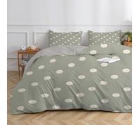 dyausi Sage Green Duvet Cover Sets Polka Dot Reversible Superking Size Duvet Cover Sets with Zipper Closure Soft Breathable Microfiber Quilt Cover 260x220cm and Pillowcases for Adult Kids