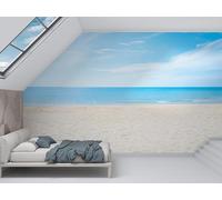 dyausi Seaside Style Wall Mural, Beach Wallpaper, Self-Adhesive Photo Wallpaper Peel and Stick, Large Murals Poster Decoration for Living Room Bedroom 250 * 175cm (W*H) Summer Style