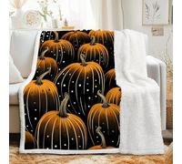 dyausi Sherpa Blanket, Halloween Throws for Sofas, Full Moon Night Bat Gothic Decor Sofa Throw, Soft Warm Fluffy Throw Blankets for Bed, Couch, Sofa, Armchairs 150x200 cm - I-213