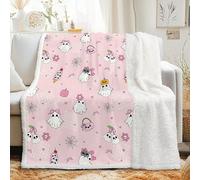 dyausi Sherpa Blanket, Halloween Throws for Sofas, Ghost Castle Bat Pumpkin Decor Sofa Throw, Soft Warm Fluffy Throw Blankets for Bed, Couch, Sofa, Armchairs 150x200 cm - I-133