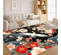 dyausi Vintage Rug Chinese Style Area Rugs for Living Room 120x170 cm, Dining Floor, Kitchen, Non Slip Washable - Floral Large Rug, Door Mats - Low Pile Indoor Front Floor Mats LI89
