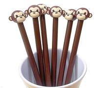 DYBADYSA 10 Pcs Monkey 0.38mm Novelty Styles Cute Black Ink Ballpoint Writing Pen Set Plastic Creative Gel Ink Pens for Office School Stationery Supplies Set