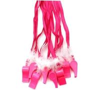 DYBADYSA 12 Pcs Prank Party Whistle Necklace Pecker with Ribbon Feather for Bridal Shower Wedding Hen Party Favor Supplies Set Y10