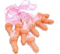 DYBADYSA 12 Pcs Prank Party Whistle Necklace Pecker with Ribbon Feather for Bridal Shower Wedding Hen Party Favor Supplies Set Y3