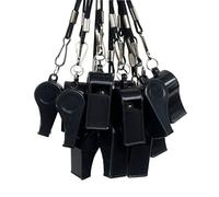 DYBADYSA 20 Pcs Black Plastic Loud Whistle with Lanyard for Referee Coache Basketball Football Sport Soccer Hiking Outdoor Training Game Event Lifeguard Survival Emergency School Supplier Set
