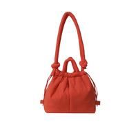 Dybag Fall Winter Puffer Tote Bag for Women Stuffing Cotton Lightweight Puffer bag Handbags Backpack with Drawstring, Orange