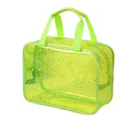 Dybag PVC Makeup Bag with Glitter Stars, Large Waterproof Toiletry Travel Bag with Handle, Multi-Color Cosmetic Organizer (D)