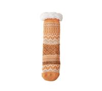 Dybag Women's Non-Slip Slippers Socks, Autumn & Winter Thick Warm Cozy Fuzzy Socks for Women & Girls, Soft Comfy Gifts Socks, Orange, One Size Narrow