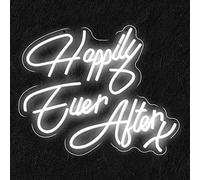 DYBDEU Happily Ever After Neon Signs Bedroom Wall Decor, Home, Wedding,white