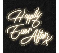 DYBDEU Happily Ever After Neon Signs for Bedroom Wall Decor, Home, Wedding,warm white