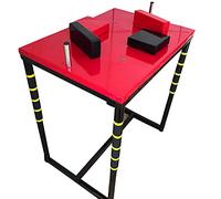 DYBDEU Standard Arm Wrestling Battle Table, Competition Training Arm Wrestling Table,Red/Black